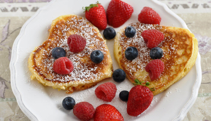 Heart-Shaped Pancakes