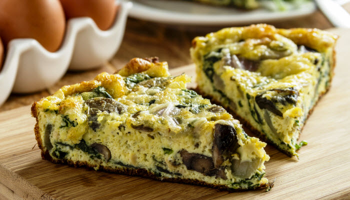 Swiss, Spinach and Mushroom Quiche