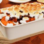 sweet potatoes casserole with pineapple and marshmallows from The Jewish Kitchen