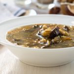 mushrooms barley soup from The Jewish Kitchen