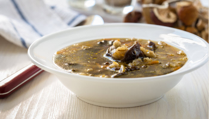 Mushroom Beef Barley Soup with Flanken - Hearty Deli-Style Soup Recipe