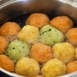 tri color matzoh balls from The Jewish Kitchen