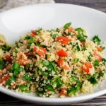 couscous with spinach onions and tomatoes from The Jewish Kitchen