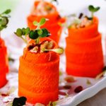 carrot and hummus roll ups from The Jewish Kitchen