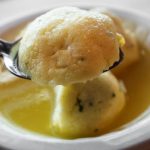 chicken soup with potato matzoh balls from The Jewish Kitchen