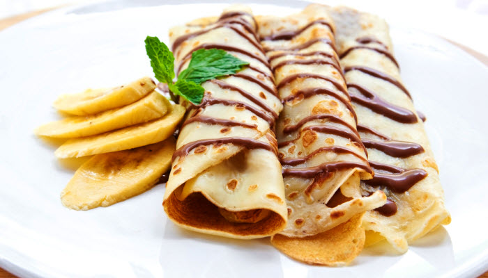 Banana Crepes with Dark Chocolate – Healthy Option