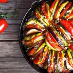 baked zucchini, eggplant and tomato from The Jewish Kitchen