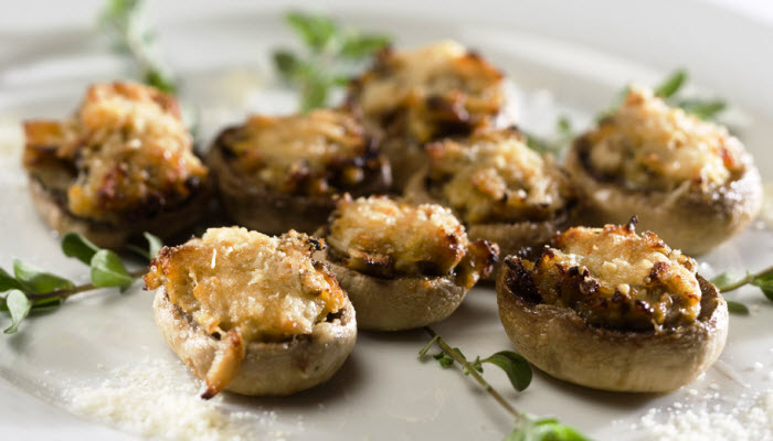 Kosher Cheesy Stuffed Mushrooms