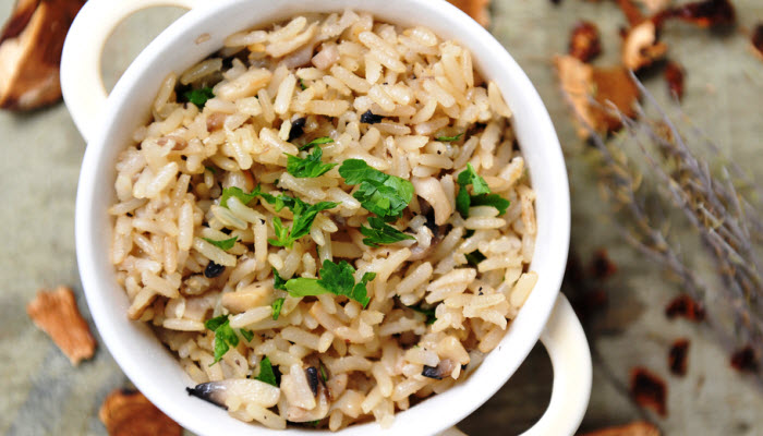 Sauteed Mushrooms and Rice