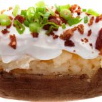 baked potatoes with kosher bac'n pieces from The Jewish Kitchen