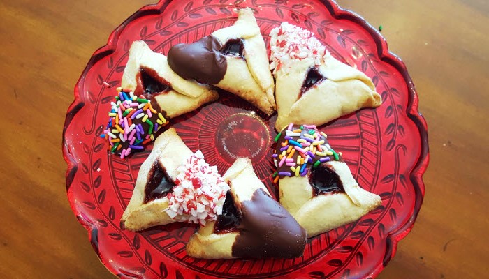 Chocolate-Dipped Candy Hamantaschen