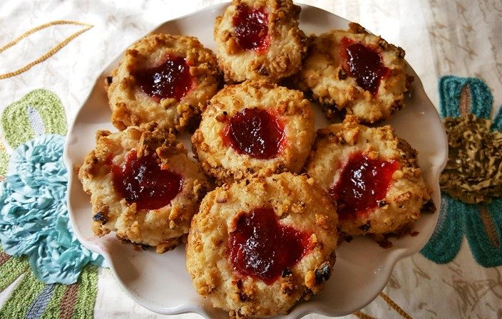 Raspberry Thumbprint Cookies