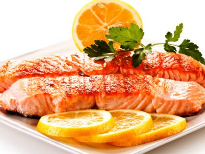 broiled halibut (or salmon) with garlic and tarragon Salmon with Garlic and Tarragon