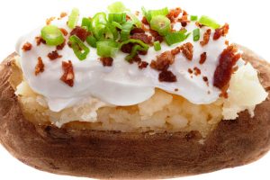 baked potatoes with kosher bac'n pieces