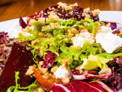 beet salad with goat cheese and nuts