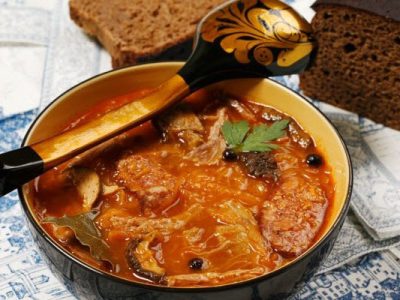 cabbage soup with flanken from The Jewish Kitchen