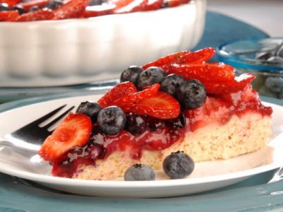 fruit flan with fresh berries
