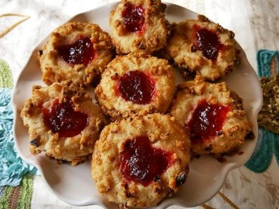 Raspberry Thumbprint Cookies