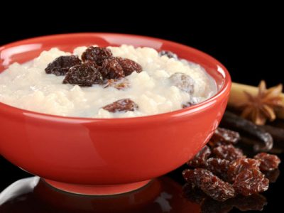 rice pudding with raisins