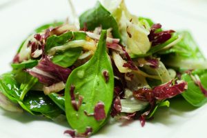 tossed green salad with herb  vinaigrette