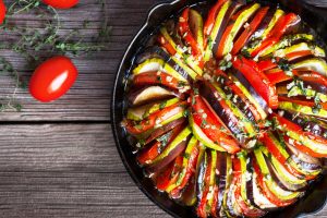 baked zucchini, eggplant and tomatoes